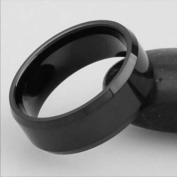 Black Stainless Steel Ring - Picture 3 of 5